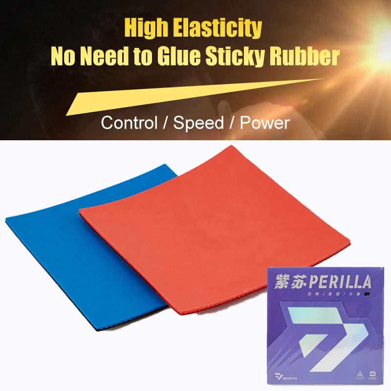 Sevetto Perilla Table Tennis Rubber No Need To Glue Sticky Pimples-in High Elasticity Ping Pong Rubber with Sponge Good Control