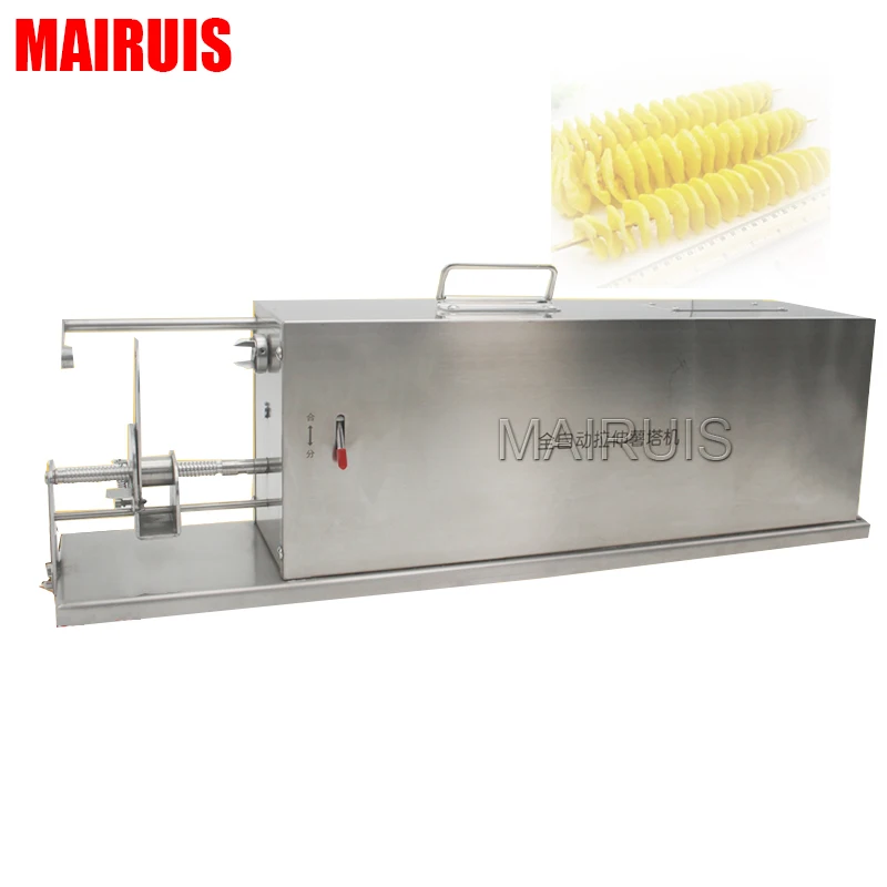 Stainless Steel Tornado Potato Cutter Automatic Stretch Potato Chip Spiral Twisted Machine