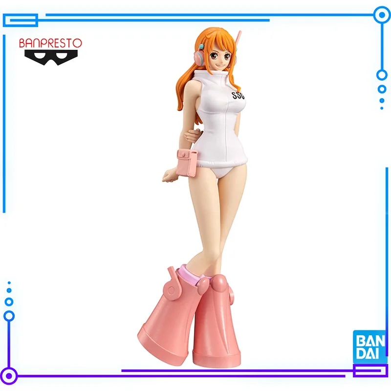 Bandai-Original Genuine BANPRESTO Anime Model Toy, One Piece, DXF, The Grandline Series, Egghead Nami, Figuras Presente, 16cm