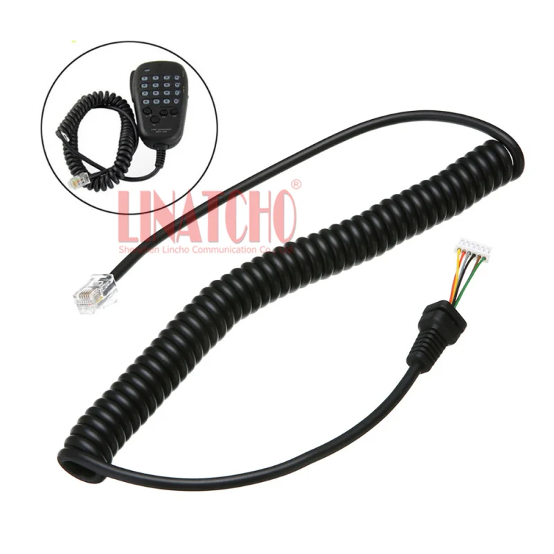 6 Pins Microphone Replace Line Cable For Car Two Way Radio MH-48A6J MH-42B6J FT-1807 FT-7800 FT-8900 Yeasu 48A