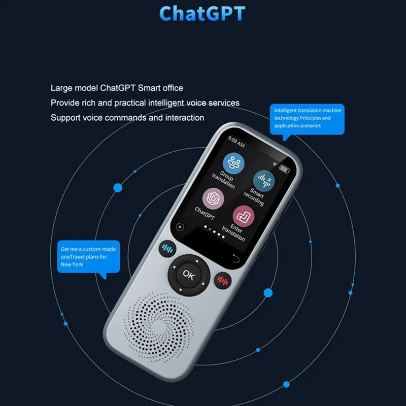 Портативный языковой переводчик, двустороннее устройство для переводки в реальном времени, 138 языков, онлайн-перевод в автономном режиме, синхронный