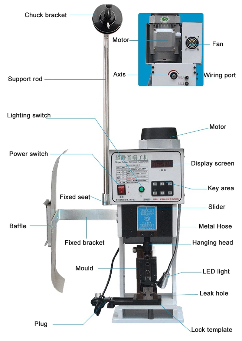 Imagem -05 - Descascador de Fio Descascando Máquina de Descascar Cortador 1.5t Terminal Crimper Friso Máquina com Moldes Verticais Horizontais Swt508c-ii