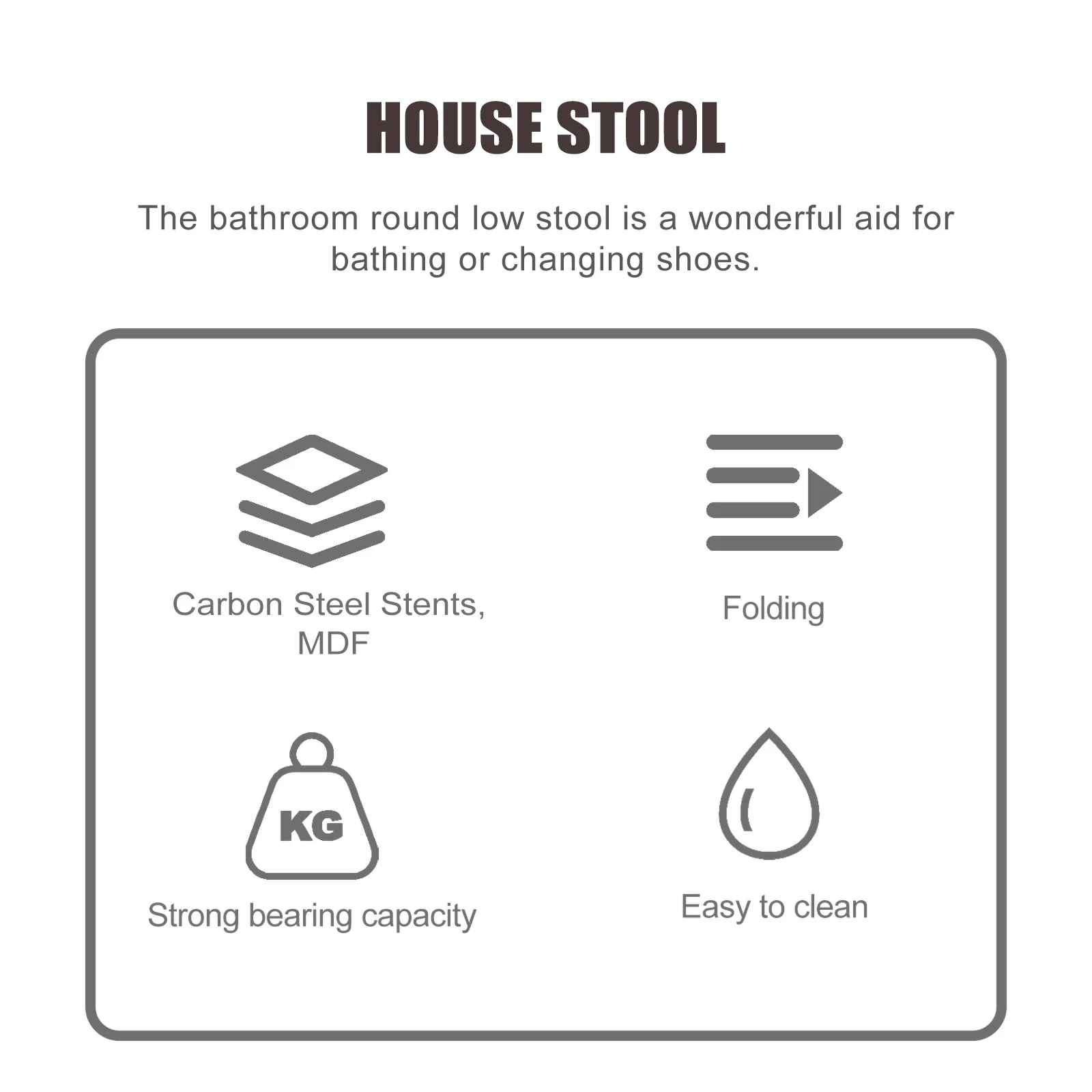 

1pc Wooden Small Low Stool 12 Inch Round Non-Slip Shoe Changing Seat Bathroom Stool For Kids Adults Simple Anti-Slip