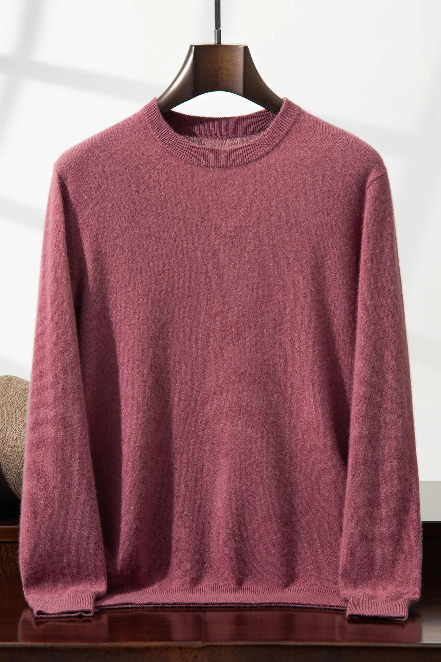 

Round Neck Cashmere Sweater Mens Pullover Knit Warm Loose Plus Size Top New Autumn Winter Wool Base Layer Sweater male pullover