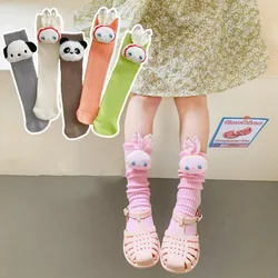 Baby Girls Knee High Socks Cartoon Winterr Autumn Cotton Socks Solid Candy Color Kids Toddler Short Socks For Children