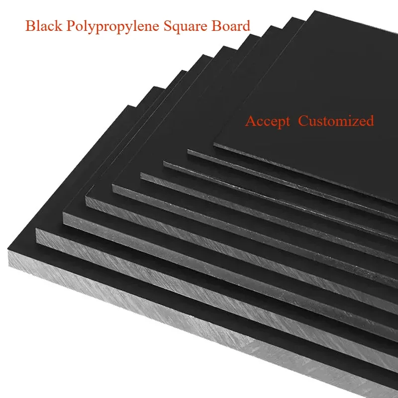 سمك 3 مللي متر-20 مللي متر أسود بولي بروبيلين مربع مجلس PP صفائح بلاستيكية لوحة 50x50/100x100/200x200/250x250/300x300 مللي متر #6