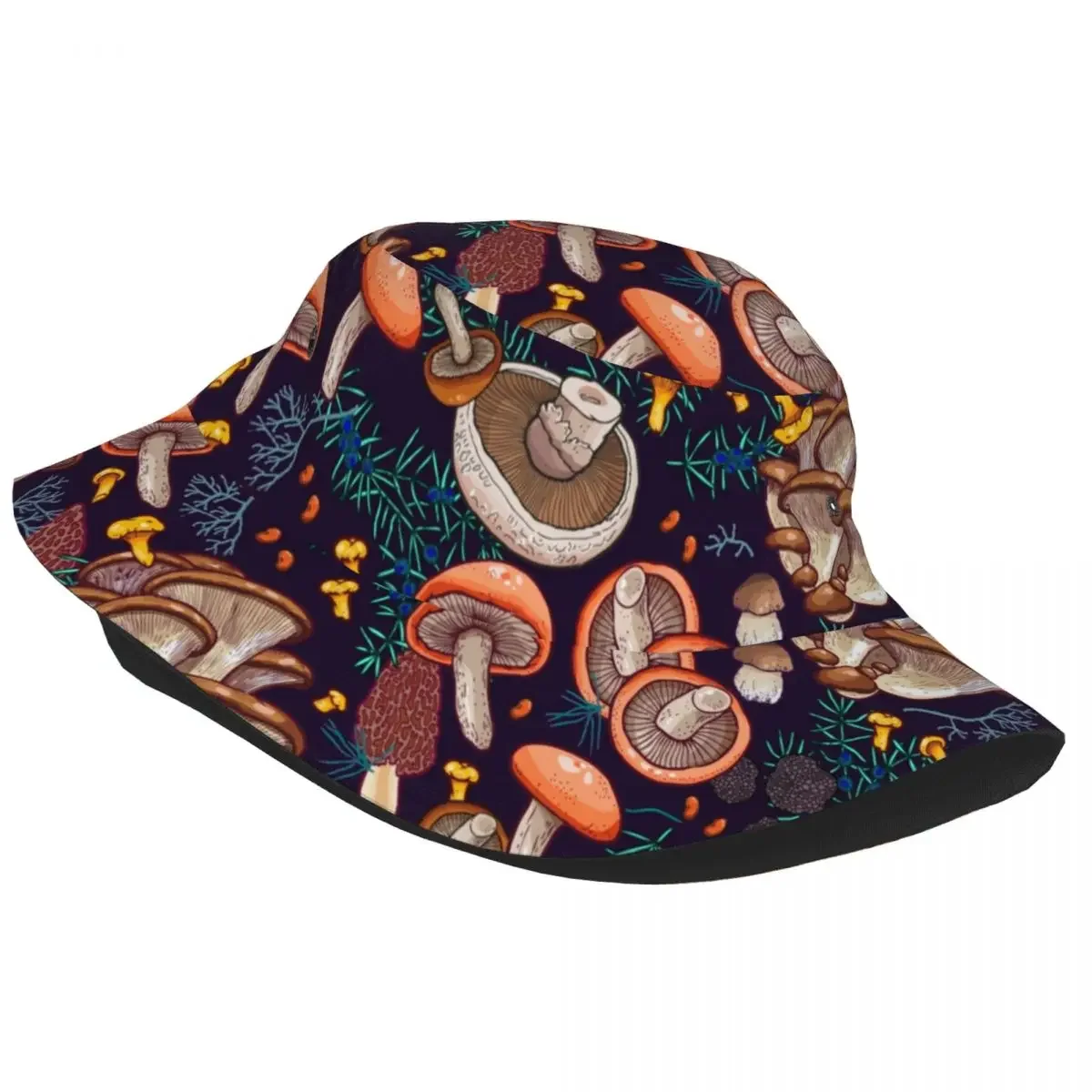 Dark Dream Forest Mushrooms Bucket Hat for Women Summer Vocation Field Hat Stylish Foldable for Outdoor Fisherman Hat Panamka