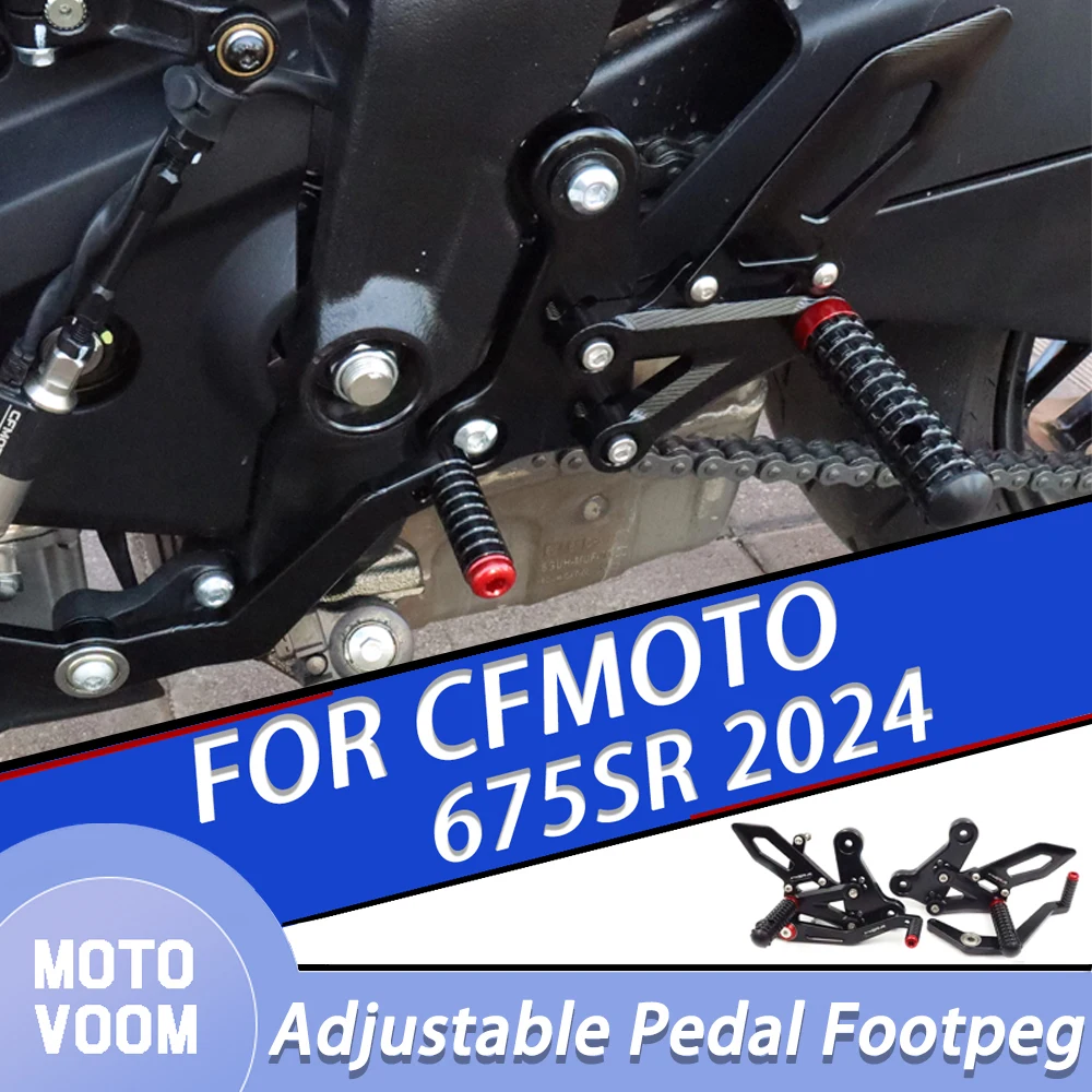 

675SR 2024Motorcycle Footrest Rear Set Rearsets Foot Pegs Pedal Footpeg For CFMOTO 675SR SR675 CNC Adjustable