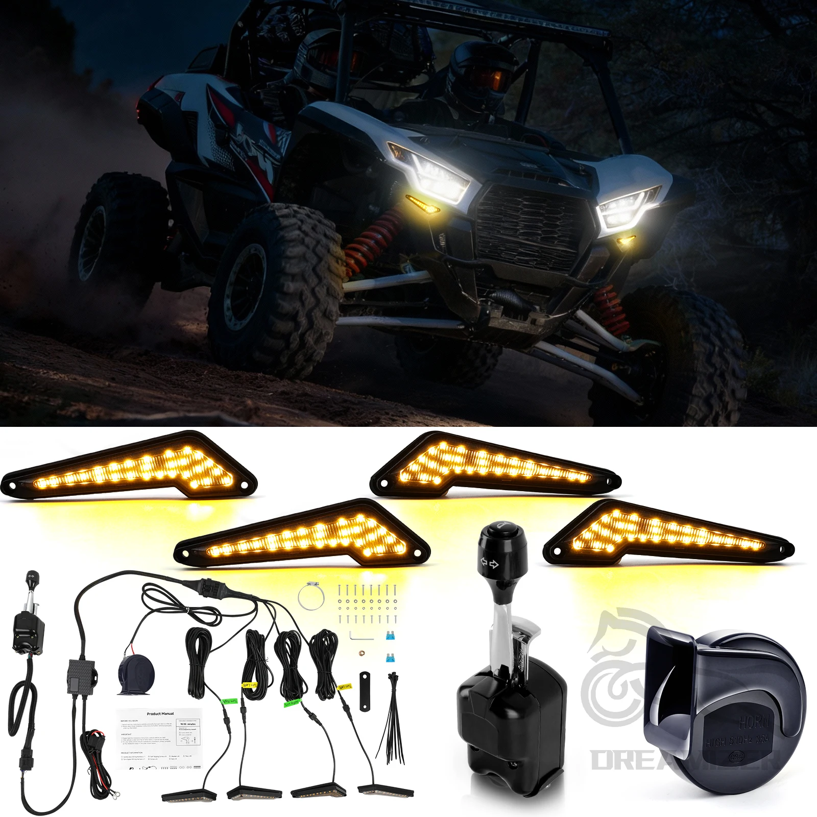 Outdoor Lighting Kits - UTV Turn Signal Horn Street Legal
