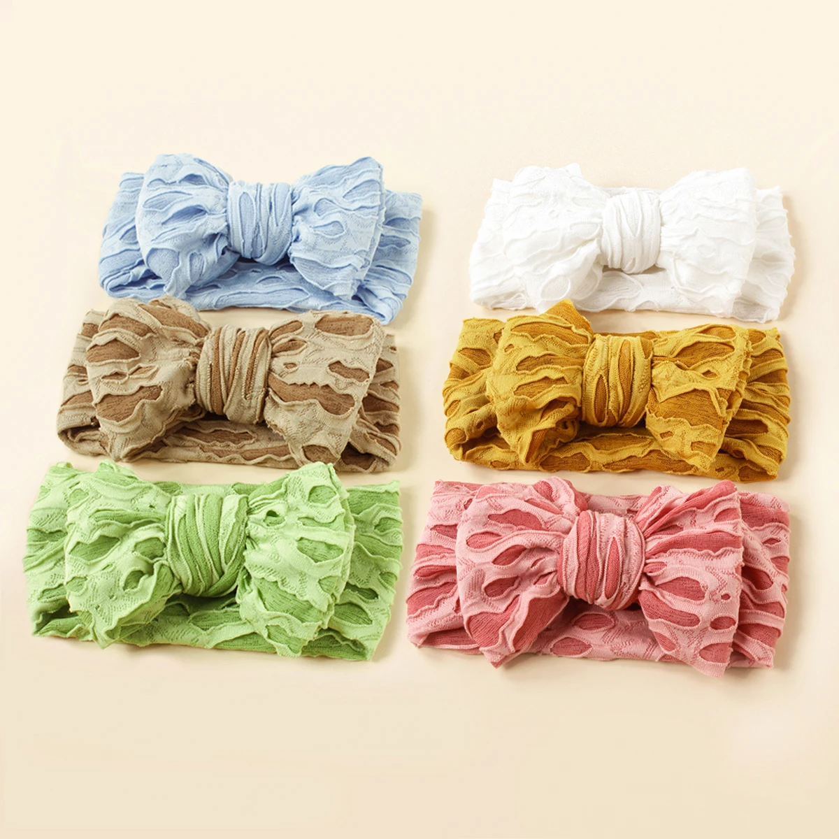 1pc 2023 New Ribbed Baby Bowknot Headbands Newborn Elastic Hairbands Toddler Girls Lace Headband Kid Head wrap Headwear Children