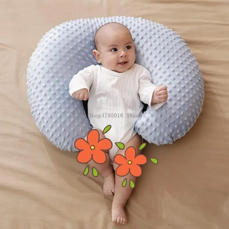  Bay Breast Feeding Pillow Safe & Gentle Fabric Nursing Pad Washable Cover Removable Infant Sleeping Pillow view 3