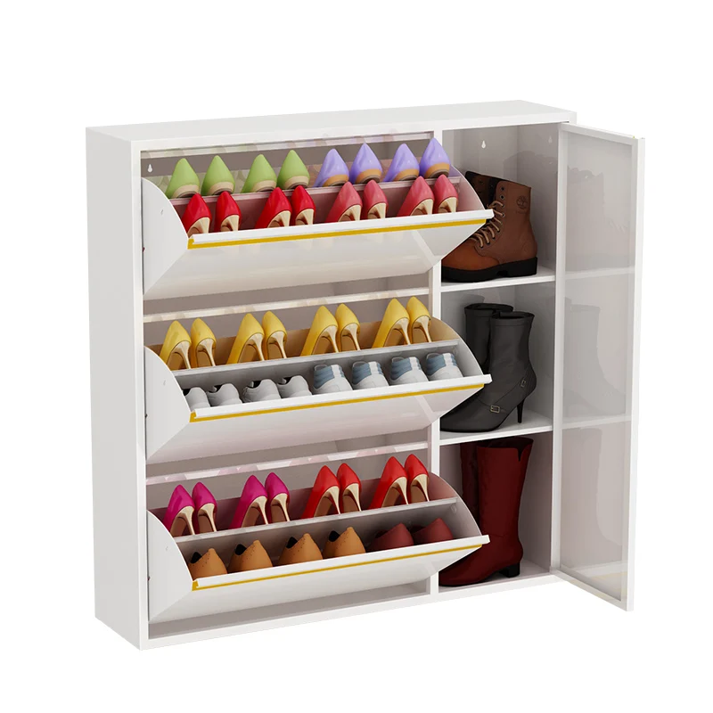 Dump shoe cabinet ultra-thin 25cm with a side door, large-capacity household entrance.