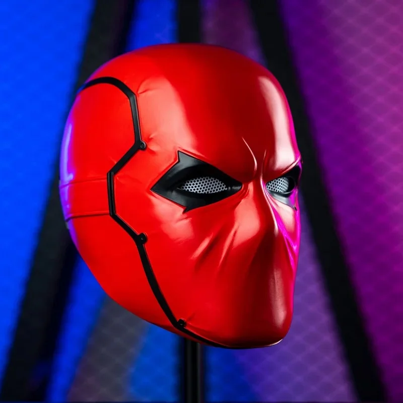 Masque de film de super-vilain, casque de Batman Red Hood, réplique de costume de cosplay en résine, accessoire de fête fantaisie Y9Y1M
