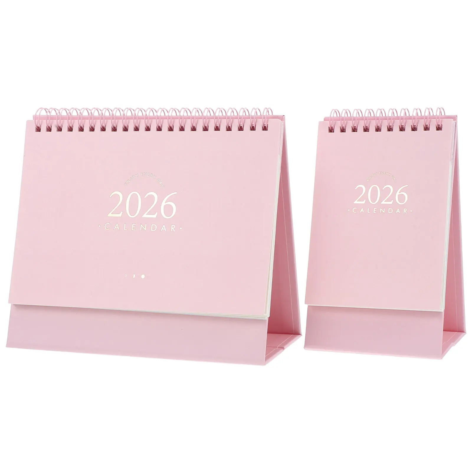 

Настольный календарь на 2026 год, 2 шт., большой, с подставкой, органайзер для ежедневного расписания, настольный календарь в ретро-стиле для работы, учебы, розовый