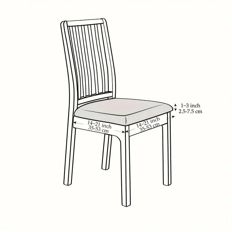 1/2/4/6pcs Stretch Jacquard Dining Chair Covers With Elastic Band Soft Chair Seat Protectors For Living Room Home Restaurant