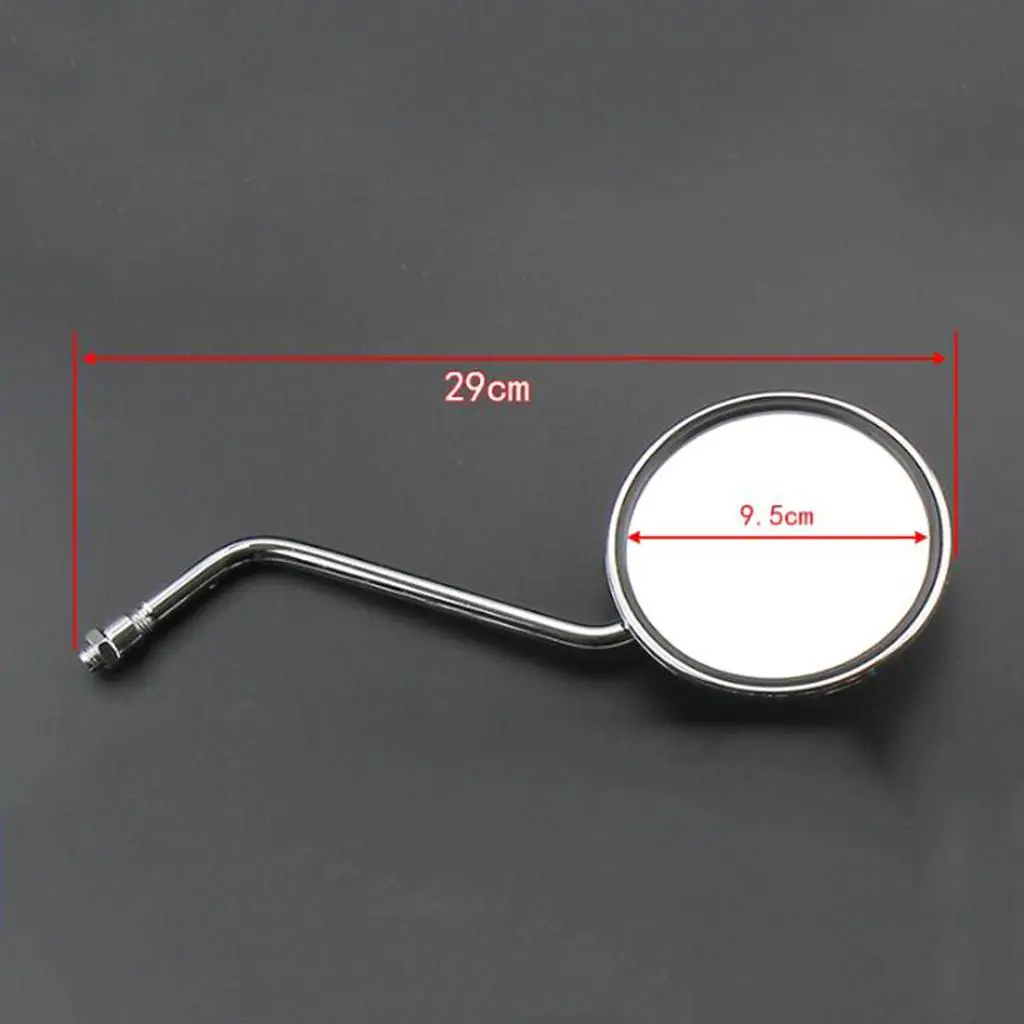 1 Pair Universal Motorcycle Round Side Rearview Mirrors Handle Bar Mount 8mm Adapter for 50cc-250cc Moped Scooter