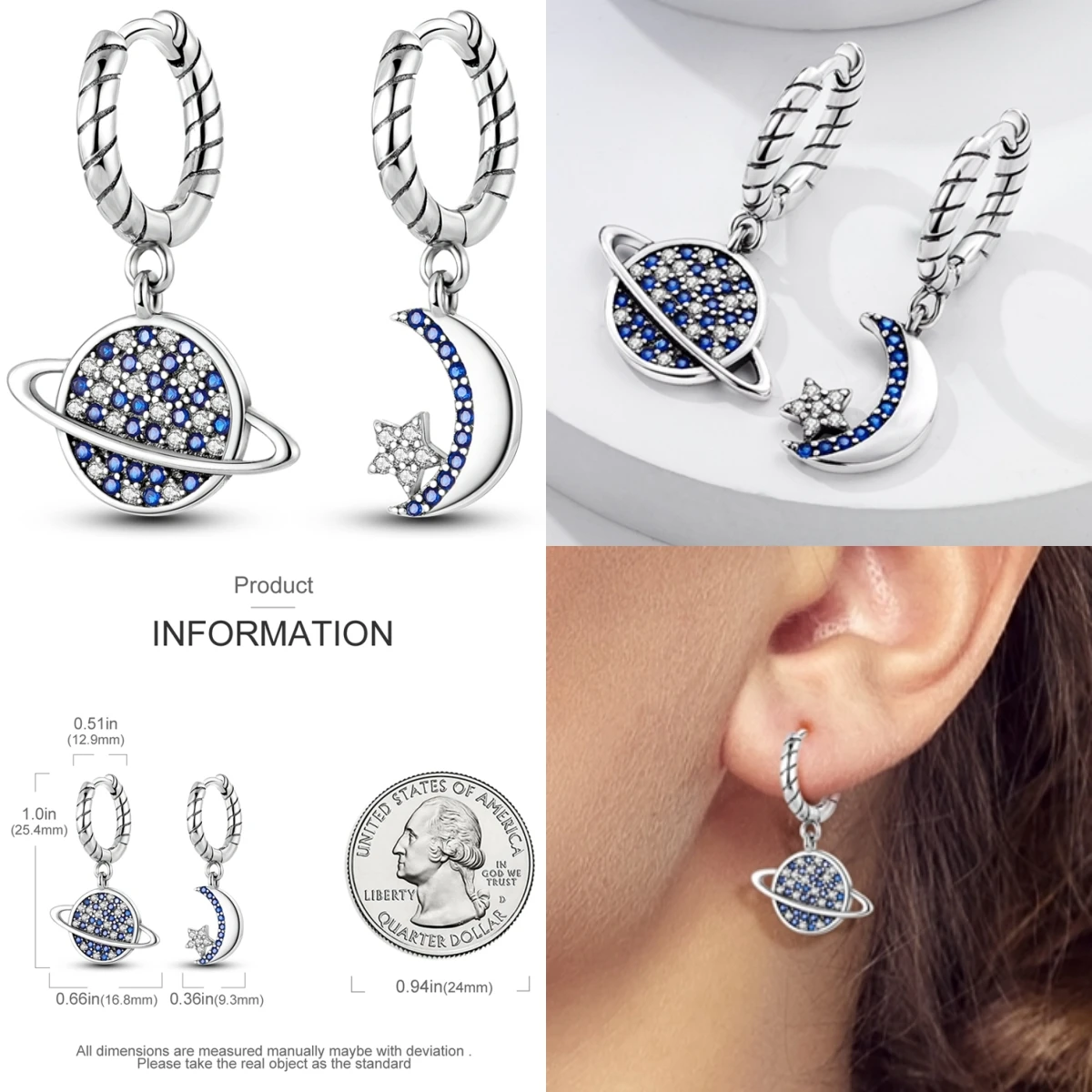 54 Style 100% 925 Sterling Silver Drop Earrings Dream Catcher Moon star Feather Heart Earring For Women Fine Zircon Jewelry Gift