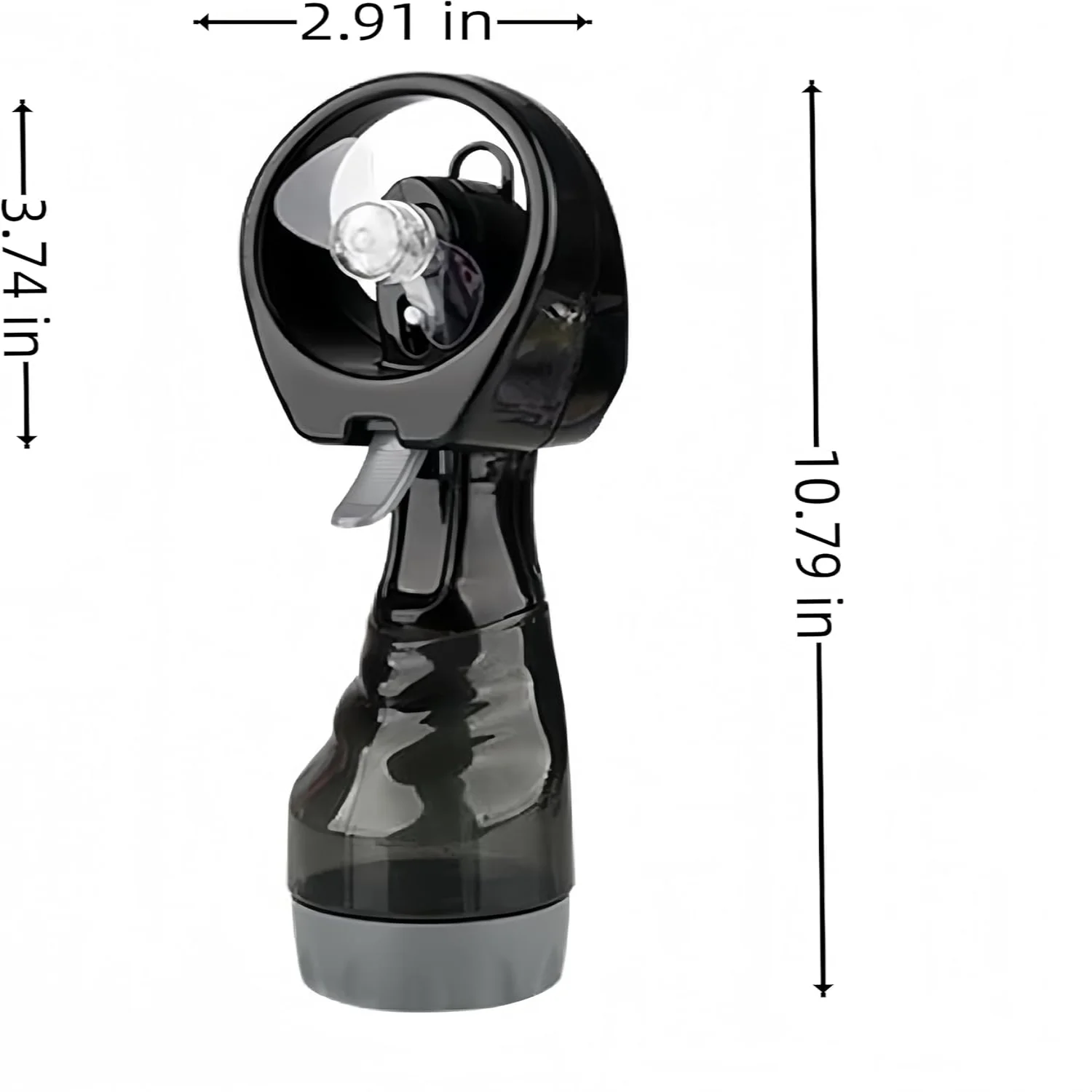 распылительный вентилятор, бутылки, распылитель тумана, портативный вентилятор, персональный тихий вентилятор для улицы, 2 сухих батарей типа АА, питание от/черный