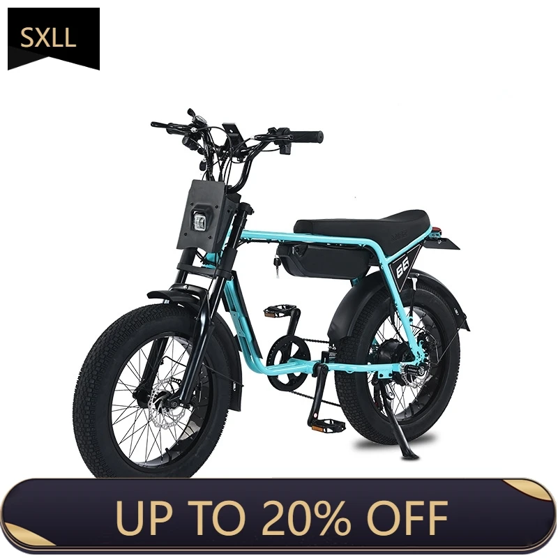 

SXLL US Ready Stock Super ZX 48V750W13Ah 20 Inch Fat Tire Electric Bike Electric City Bike Vintage Urban Adult Motorcycle
