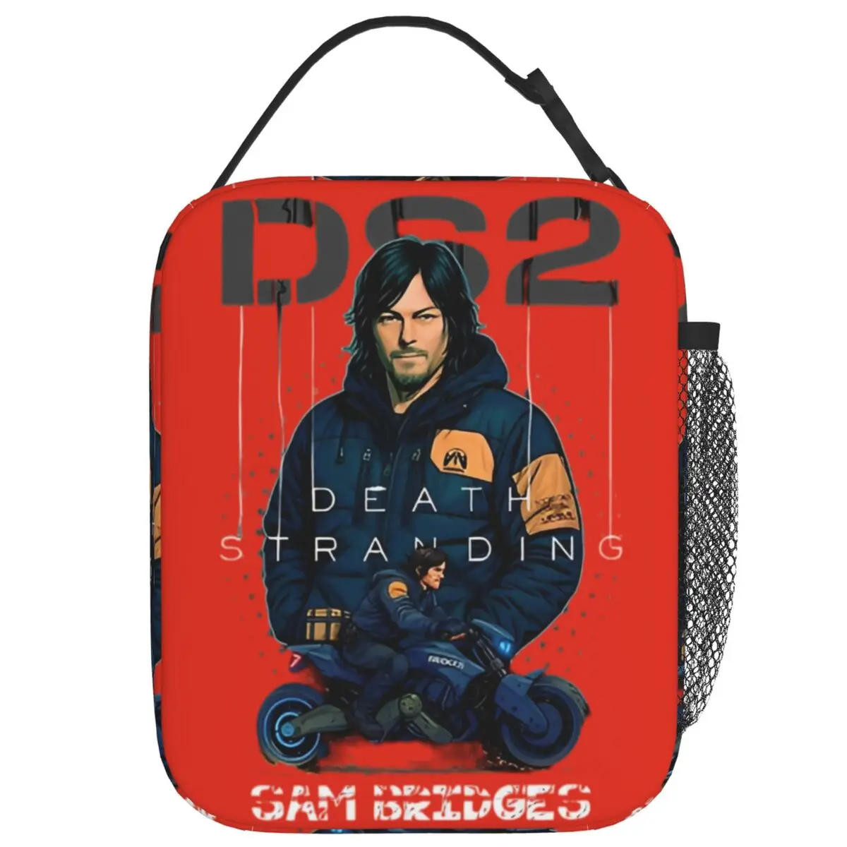 

Death Stranding 2 Sam Bridges Lunch Bag Video Game Lunch Box Beach Portable Zipper Thermal Tote Handbags Graphic Cooler Bag