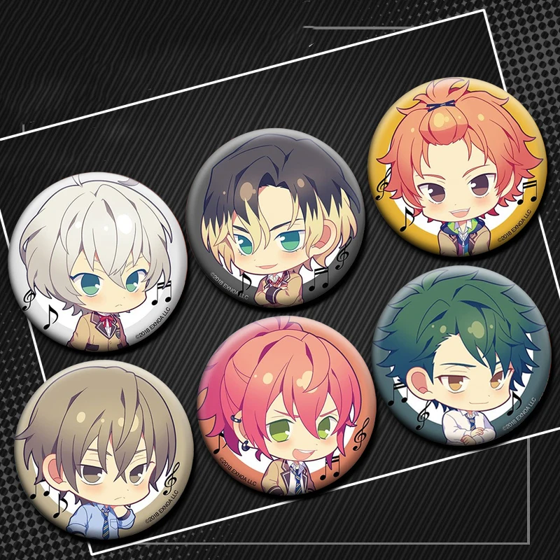 

WIND BOYS! Badge Ushio Jin Uta Brooches Game Music Idol Collectible Button Pins for Cosplay Accessory Backpack Hat Decoration