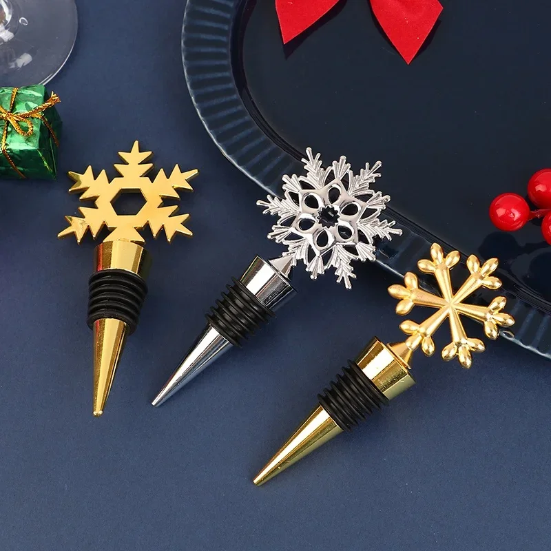 1pc Weihnachten Schneeflocke dekorative Weins topper Flasche Dekoration Handwerk Legierung Flaschen verschluss Home Bar Wein Zubehör Werkzeuge