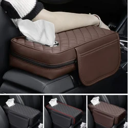 Car Armrest Box Pad Tissue Box Armrest Pad Center Console Protector Cover Armrest Type With Side Storage Pocket Paper Rack