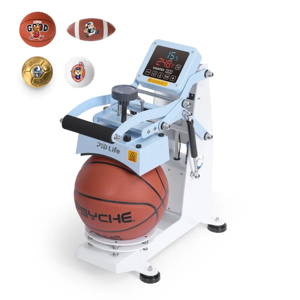 Ball heat transfer machine, suitable for football, basketball, volleyball logo printing hot press