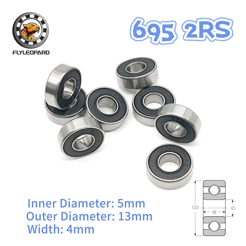 10Pcs Double Rubber Seal Deep Groove Bearings ABEC-7 684 608 685 604 605 686 688 687 693 694 695 696 698 623 624 625 626 627 2RS