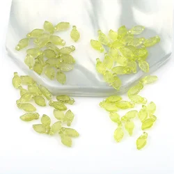 100pcs/lot Cute Green Leaf Charms Acrylic Pendants for DIY Jewelry Making Accessories Handmade Earring Necklace Bracelet