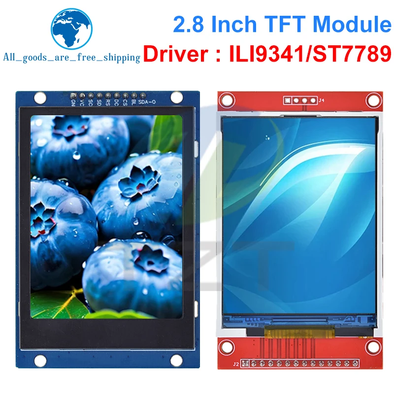 Imagem -04 - Tzt Lcd Serial Port Module para Arduino 2.8 240x320 Spi Tft Pcb Micro sd Ili9341 St77v 5v 3.3v 2.8 Display Led