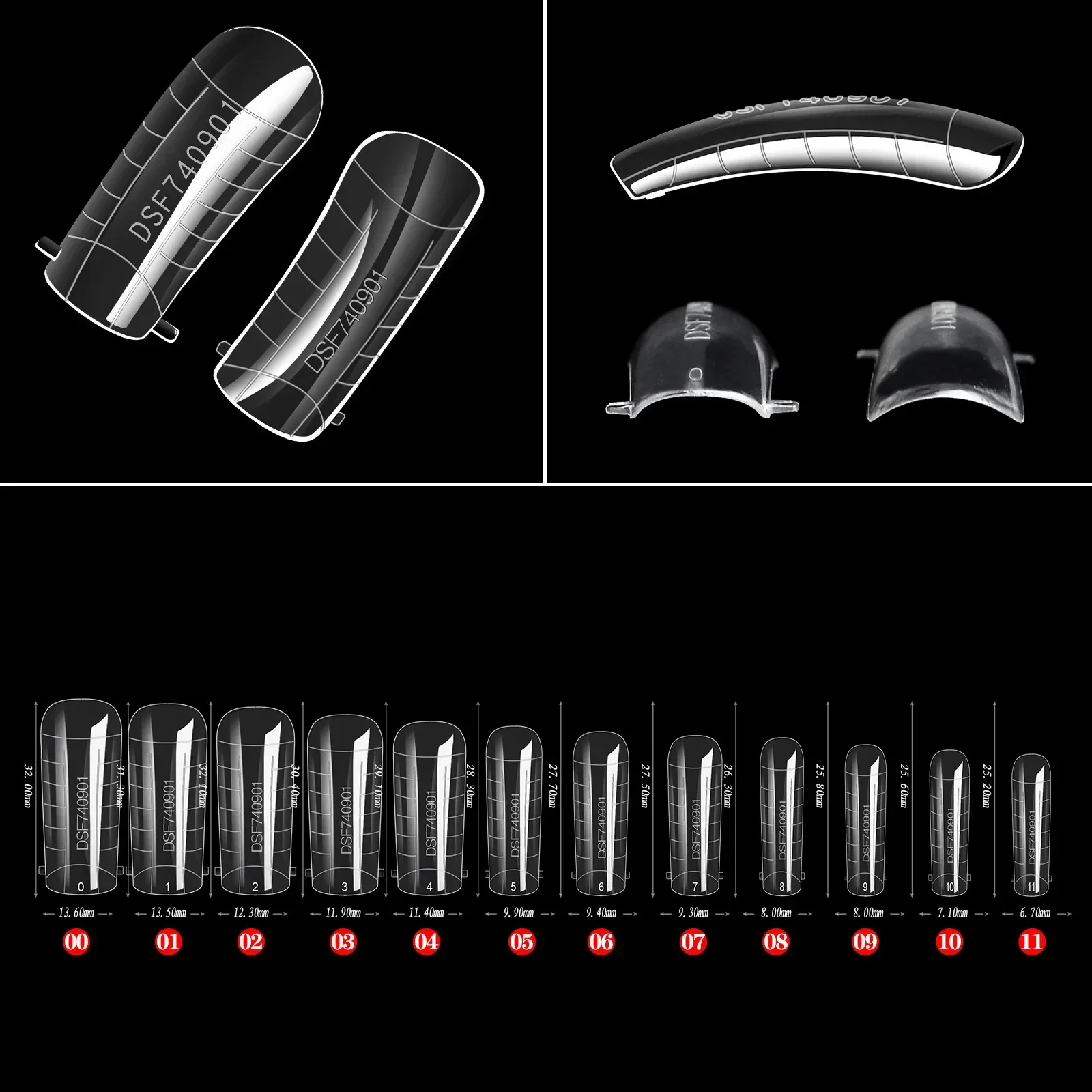 Formes d'extension d'ongles transparentes, moules supérieurs pour N64, moule de construction rapide, formes de touristes, couverture complète, pointes d'ongles, accessoires d'art de manucure