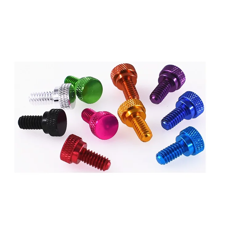 Weiyi 10 Stück 6 # -32 1/4-20 UNC Bunte Aluminiumlegierungs-Daumenschrauben PC-Seitenplattenschraube Gerändelte Handschrauben Eloxiert in 10 Farben – Detail 8