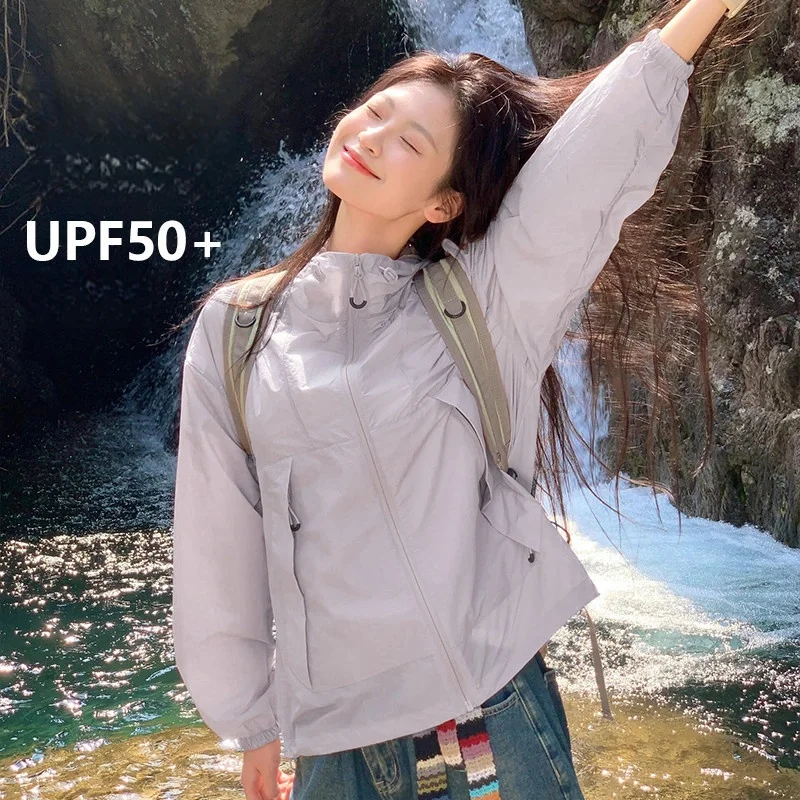 

Dopamine Quick-Dry Hiking Shirt Women Outdoor UV Protection, Sun-Protective Hiking Jacket Breathable Fitness Jacket