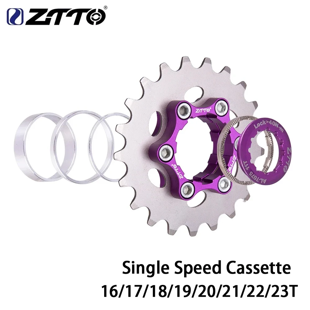 ZTTO 16T 17/18/19/20T 21T 22T 23T MTB Single Speed Cassette Cog 1 Speed Bicycle HG Freewheel Conversion Kit For 6 bolts disc Hub