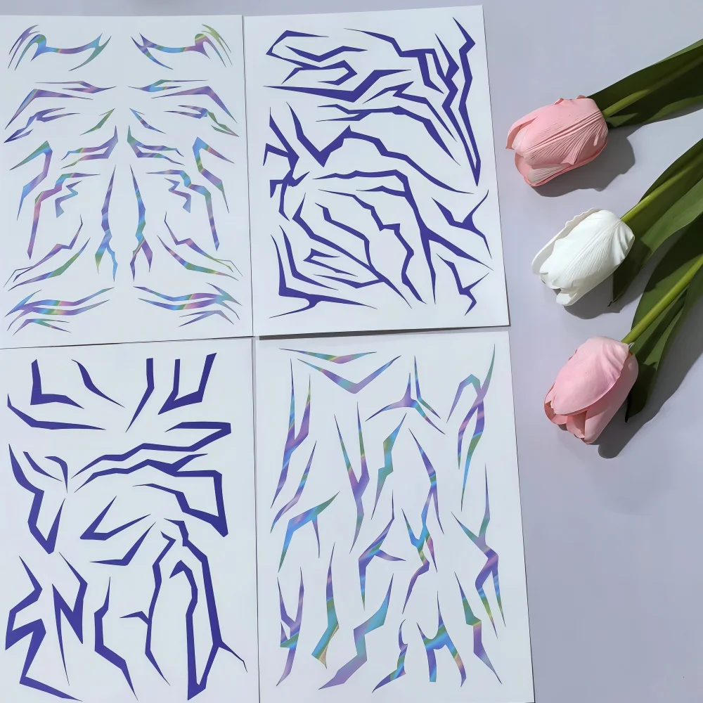 

2026 Hot-selling Western Demon Anime Cosplay Full-body Makeup Laser Temporary Purple Body Tattoo