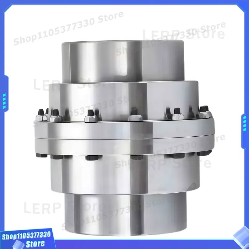Custom Machined Rigid Steel Gear Coupling Heat Treated For Power Transmission Industrial Drive Shaft Connector High Torque