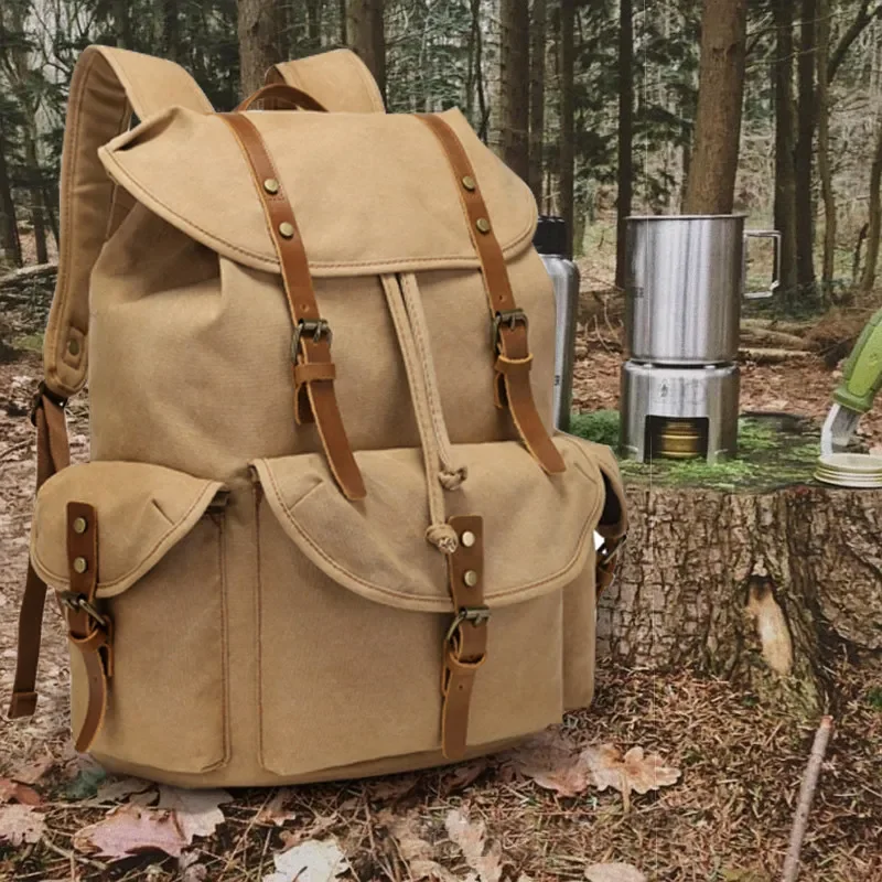 

Vintage Canvas Casual BC Camping Travel Computer Backpack