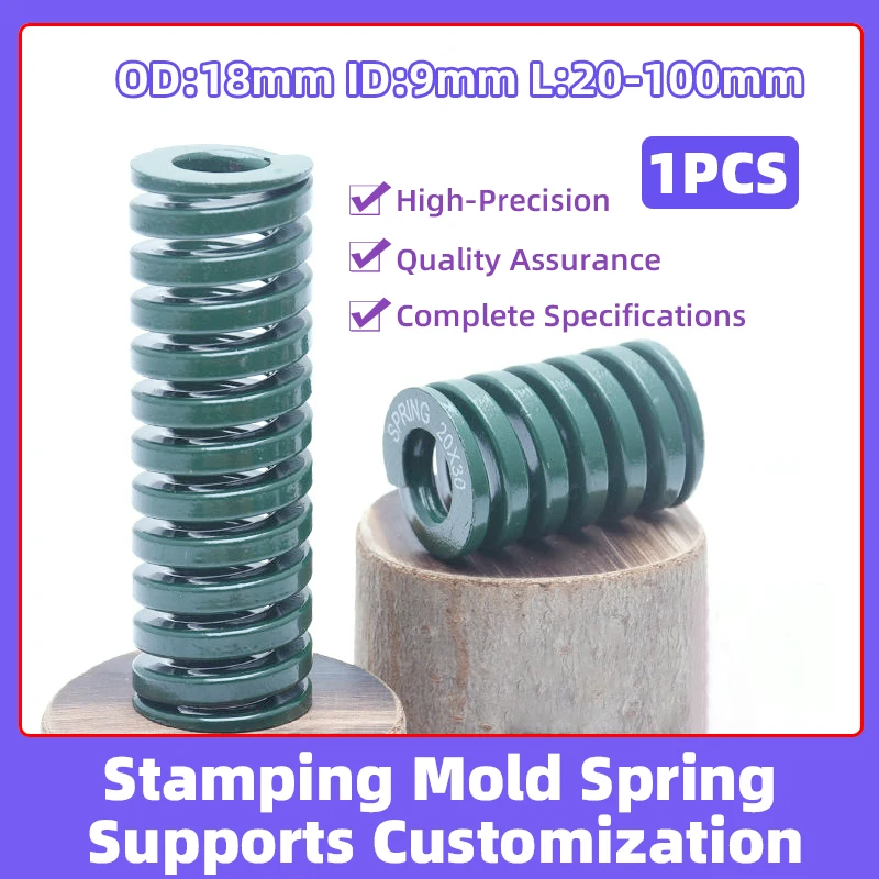 

Creamily 1PCS TH Green Mold Spring Compression Springs Heavy Load Spiral Stamping Rectangular Die Springs OD18mm ID9mm L20-100mm