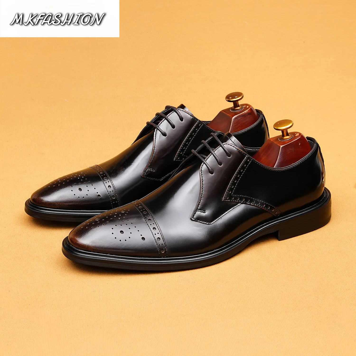 Men's Business Dress Leather Oxford Leather OxfordShoes Wedding Footwear Lace Up Flats Size 37-46