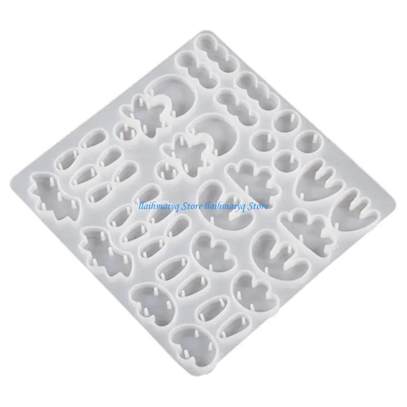 573B 4 قطع أقراط متدلية معلقة تزيين أنماط متعددة قالب سيليكون غير منتظم #4