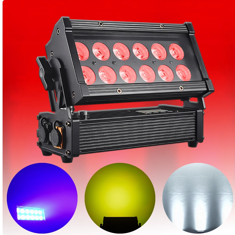 YUER 12x18W RGBWA+UV LED Par Light  IP65 Waterproof Wireless DMX Control for Events Parties DJ Disco Bars  7/11CH