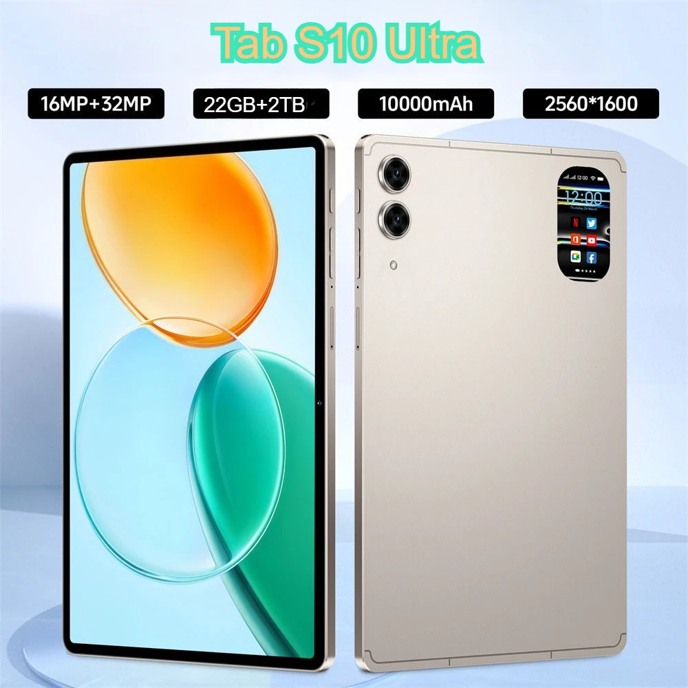 

Original Tab S10 Ultra 10.1 HD Tab Global Version Android Tablet 10000mAh Battery 22GB+2TB Tablets 4G 5G Dual SIM WIFI For Kids