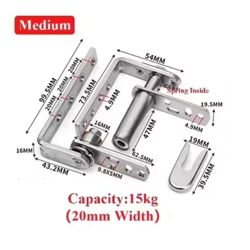 1Pair SUS304 Double Action Self Closing Pub Pivot Door Hinge Public Toilet Partition Cubicle Cowboy Bar Entrance