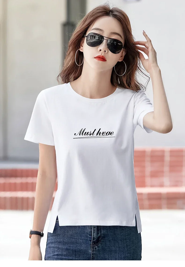 

Spread out the fork under the loose cotton short sleeve T-shirt irregular female summer new popular western style jacket