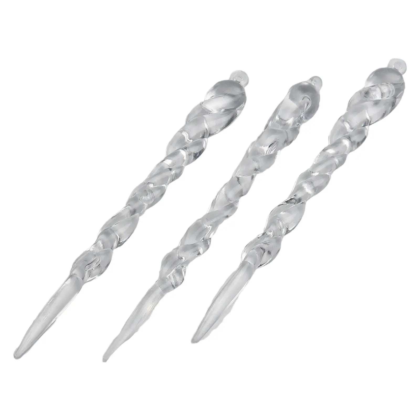 

12pcs Christmas Clear Simulation Ice Xmas Tree Hanging Ornament Fake Icicle Winter Party New Year Home Decor Navidad Supplies