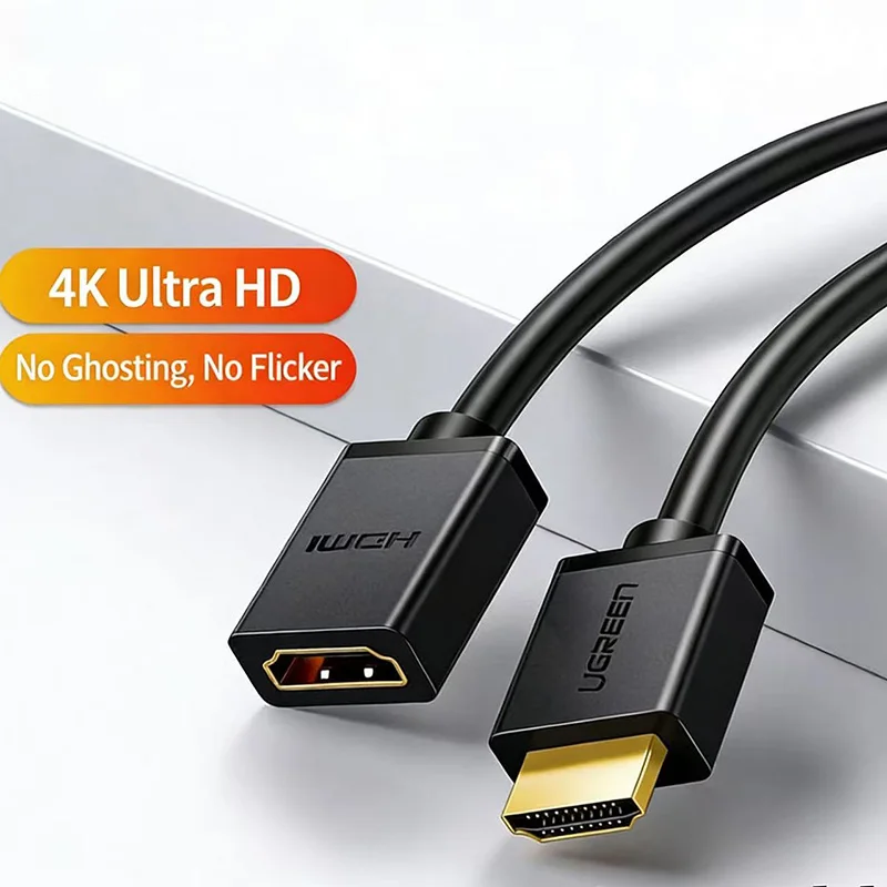 UGREEN HD107 HDMI 4K HD-MI Extension Cable Male to Female Cable Premium Quality and Durability