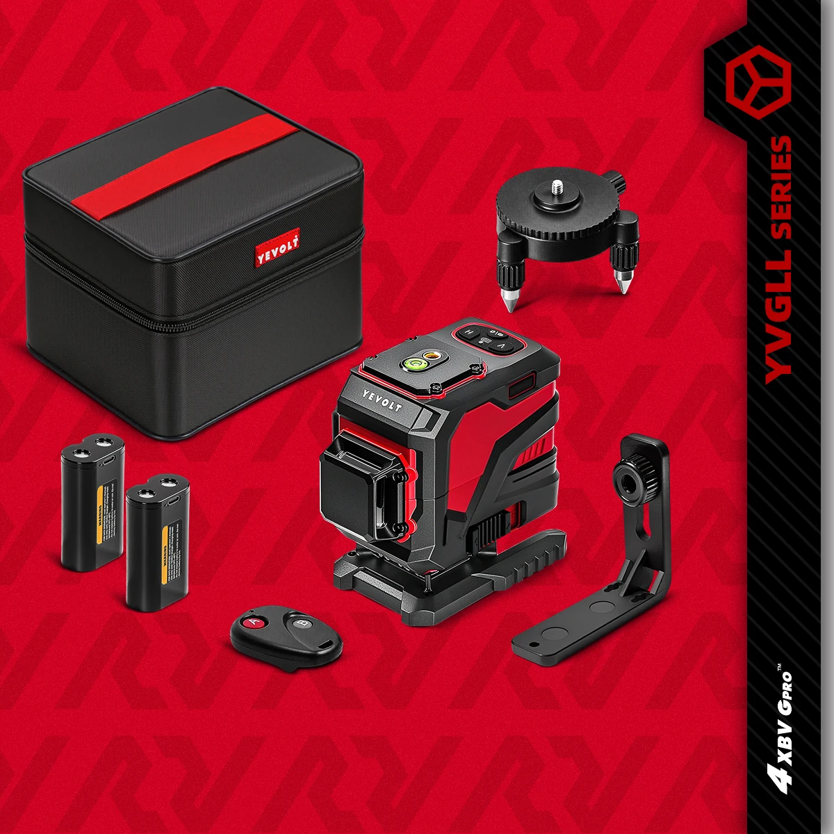 

YEVOLT YVGLL4XS12T 12-Line TriPlane Rotary Laser Level ±4° Self-Leveling Trenching & Piping Layout High-Accuracy 30m Coverage