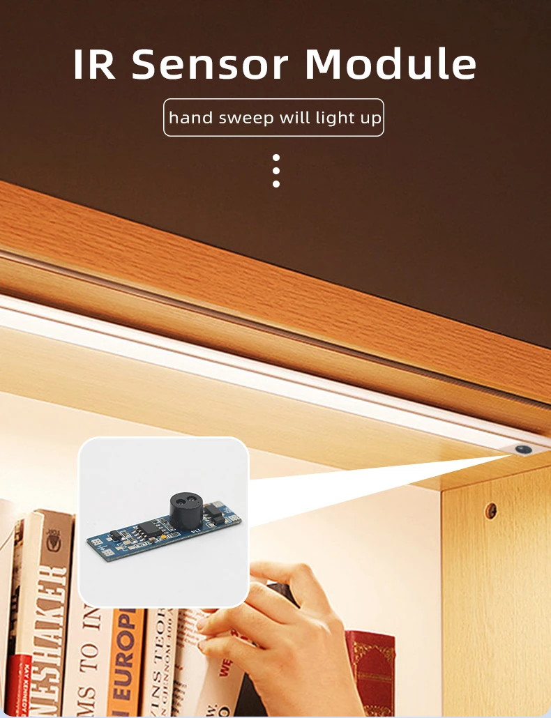 Handnäherungs-Infrarot-Induktions-LED-Lichtschalter 12V 24V für Schrank-LED-Streifen und LED-Aluminiumprofil mit Handsensor – Detail 1