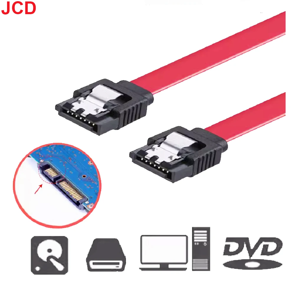 JCD SATA Cable 2.0 3.0 To Hard Disk Drive SSD HDD Straight Right-angle Cable For Asus MSI Gigabyte Motherboard High Speed Cable